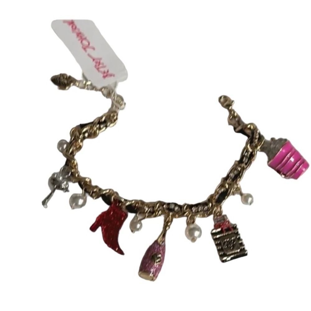 BETSEY JOHNSON SET Going All Out Mismatched Sparkle Bracelet & Earrings NEW NWT - Picture 4 of 7